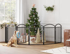 Folding Pet Fence 144" Wide, 32" Tall,Freestanding Dog Gate with Door,Black | 6 Panels No-Assembly Metal Pet Fence Walk Through,Extra Accordion Puppy Folding Playpen for Doorways, Stairs,House