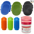 Pet Grooming & Care Kit with Styptic Powder – Dog & Cat Bath Brush, Finger Toothbrush Set, 1oz Pet Nail Stop Bleeding Powder – Complete At-Home Grooming Bundle (15, Multicolor)
