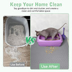 Cat Litter Mat 30" x 21" Waterproof Rubber Litter Box Mat Non-Slip & Soft Litter Trapping Mat Easy to Clean Kitty Litter Mat for Indoor Floor (Medium)