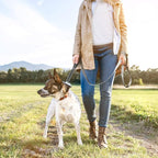 TwoEar 4FT 1IN Strong Gray Dog Leash with 2 Padded Handles, Traffic Handle Extra Control, Comfortable Soft Dual Handle, Auto Lock Hook, Reflective Walking Lead for Small Medium and Large Dogs