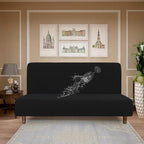 Easy-Going 100% Waterproof Futon Cover, Stretch Futon Slipcover Medium | Dual Waterproof Armless Futon Couch Cover, Leakproof Sofa Bed Furniture Protector for Kids Pets Dog Cat, Black