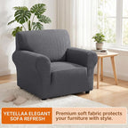 XINEAGE Stretch Armchair Slipcover, Non-Slip Pet Couch Cover,Light Gray | Washable Furniture Protector, Elastic Bottom, Dogs & Cats Friendly, Scratch-resistant, Fast Setup, High Elasticity