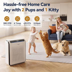 Pet Air Purifier for Home Large Room with H13 HEPA Washable Filter, AP03 | 86% Less Loose Pet Hair, Fits 2500 ft.sq, PM2.5 Air Quality Monitor, Air Cleaner for Dander Odor Allergies Smoke Dust, White