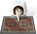 Cat Litter Mat, 24"x15" High-Density PVC Cat Litters Trapping Mat, Waterproof & Non-Slip Backing, Litter Box Catcher, Soft on Kitty Paws, Easy Washable Pet Supplies Brown-Green