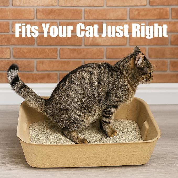 JINVOGREEN Disposable Litter Boxes for Cats, 8 Pack Cat Litter Trays for Travel, Temporary Use, or Liner – Leak-Proof, Eco-Friendly, Easy Clean-Up (16.1" x 12.4" x 3.7")