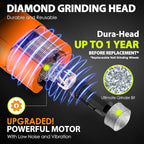 Dog Nail Grinder with 4 LED Lights, 3 Speeds Super Quiet for Pets | Low Vibration, Electric Pet Nail Grinder with 4 LED Light, Painless Paw Grooming & Smoothing for Small to Large Dogs (Orange)
