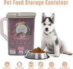 Buddeez Pet Food Storage Container - 8 Quart Capacity Dog / Cat Food & Bird Seed Container with Durable EZ Grip Handle, Flip Gray Lid (includes 1 Cup Clear Scoop) | Durable dry-food storage, For dog food, cat food or bird seed, Includes scoop, desk pet...