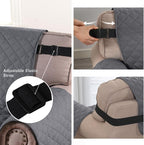 H.VERSAILTEX Loveseat Slipcover Reversible Loveseat Cover Seat Width Up to 54" Water Resistant Couch Cover with Elastic Strap Quilted Furniture Protector for Pets(Oversized Loveseat, Grey/Beige)