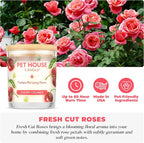 Pet House Candles, Long Burning Scented Candles for Home, Plant-Based, 60 Hour Burn Time - Lilac Garden and Fresh Cut Roses, 9 oz, 2 Pack