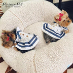 Parisian Pet Sailor Dog Dress - 100% Cotton Summer Clothes for Large Dogs Girl - Nautical Pet Apparel - Stylish Dog Outfit - Lightweight and Breathable Puppy Clothes - Cute Dresses for Dogs