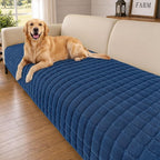 Smiry Velvet Couch Cover for Dogs, Non Slip Soft Sofa Protector for Pets | Washable Sofa Cover for Cats, Cozy Furniture Protector Against Pet Hair, Scratches, Fits Sectional Sofa(Navy Blue, 36"x36")