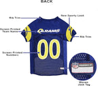 Pets First NFL Los Angeles Rams Dog Jersey, Size Large, Football Shirt Costume for Pet, Dog Sports T-Shirt, NFL Team Clothing for Cats, Licensed Pet Apparel Available in 7 Sizes and 32 Teams