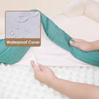 EHEYCIGA Orthopedic Dog Bed, Waterproof Memory Foam, Turquoise Blue, 30"L x 20"W x 6.5"Th | Non-Slip Bottom and Egg-Crate Memory Foam Dog Couch Bed with Washable Removable Cover, Turquoise Blue