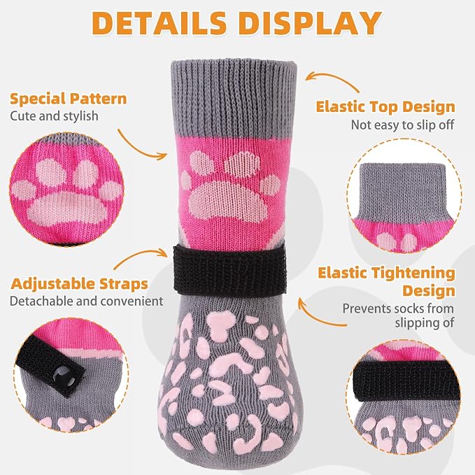 KOOLTAIL Dog Socks Shoes for Hot Pavement, Breathable & Warm Winter Dog Booties to Prevent Licking Paws for Small Medium Large Senior Dogs,Non Slip Grippy Pet Boots & Paw Protectors for Hardwood Floor