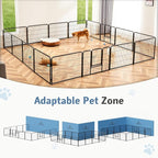 DUMOS Dog Playpen Indoor, Metal 32 Inch 32 Panels Foldable Pet Fence with Door, Outdoor Small Medium Large Dog Puppy Portable Exercise Play Pen for RV Camping, Trips, Play Yard