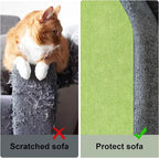 Cat Scratch Couch Furniture Protector from Cat Claws, Green, 39.3x15.8In | Heavy-Duty Cat Scratching Mat Pad for Sofa Corners, Walls, Doors-with 10 Pins