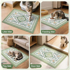 Unicorn Catcher 40"x30" Cat Litter Mat Non-Slip Washable Litter Box Mat | High-Density PVC Litter Catcher Mat Efficiently Traps Scattered Litter From Paws To Keep Floors Clean