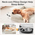 INVENHO Orthopedic Large Dog Bed, Washable Waterproof, Egg-Crate Foam Dog Couch Bed with Washable Removable Cover, Waterproof Lining and Nonskid Bottom