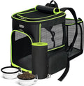 BAGLHER Expandable Cat Carrier Backpacks, Retractable Pet Carrier Backpack for Small Dogs & Cats with Breathable Mesh, Travel Bag Up to 18 Lbs for Hiking Camping Outdoor - Black