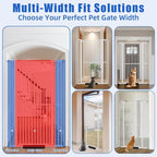 SHYUJAJIE 71 Inch Extra Tall Pet Gate for Cats | 29.92"-43" Adjustable Wide Dog Gates,Pressure Mounted Walk Through Tall Pets Gate for Doorways,Hallway,Stairs,White
