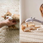 20 Pcs Cat Wrestling Glove Toy, Interactive Cat Toys for Indoor Cats | Cat Puppet, Hand & Arm Protection, Bunny-Kick Instinct, 3 Layer Shock-Absorbing 3D Mesh, Shark-Shaped