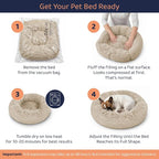 Donut Dog Bed - Premium Comfort for Anxiety Relief - Fluffy & Calming Design with Ultra-Plush Support | Cozy Round Dog Bed with Super Soft Circle Style (Cream, Large)