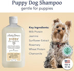 Bobbi Panter Puppy Dog Shampoo Milk Protein, Jasmine, Sunflower & Chamomile – Gentle Nourishing Formula for Puppies & Sensitive Skin, Tear-Free, 30:1 Concentrate, Made in USA, 14 oz
