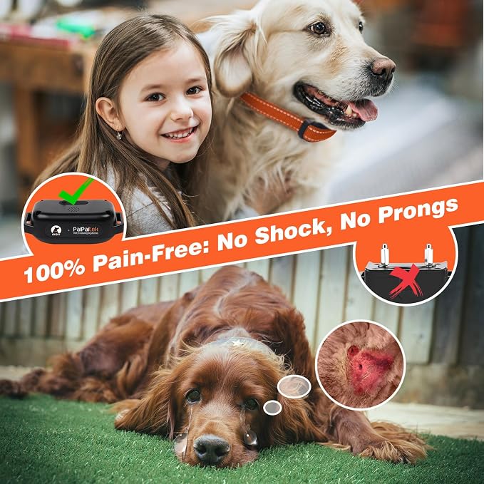 Vibrating Dog Collar No Shock - 3300ft Dog Training Collar with Remote for 10-120lbs Small Medium Large with Beep, Vibration, Ultrasonic Modes, Security Lock & No Prongs