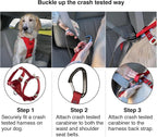 Kurgo Enhanced Strength Tru-Fit Smart Harness, Black, Large | Crash Tested Car Harness for Dogs up to 75Lbs, Seatbelt Tether & Steel Carabiner, All-Steel Buckles, Padded Chest for Comfort