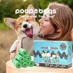 The Original Poop Bags® 38% USDA Biobased Pet Waste Bags, Peanuts Design, Leak-Resistant & Durable, Black/Green, 360 Count