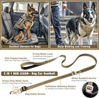 Tactical Service Dog Vest Harness and Leash Set with 10 Patches Brown L