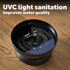 PetSafe HydroSphere Cordless Pet Fountain Battery Powered Water Fountain for Cats and Small Dogs Stainless Steel Tray Quiet Operation, Easy to Clean UVC Sanitation Black