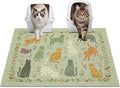 Glittme Cat Litter Mat with Non-Slip Bottom Litter Box Mat 33"X22" Litter Trapping Mat Easy to Clean Washable Cat Food Mat for Kitty,L