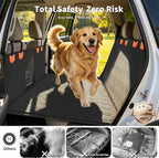 Dog Seat Cover, 3-Section Design, Waterproof Non-Slip Car Hammock for Large Dogs, Fit Full-Size Truck & SUV, +45% Extra Space, Black
