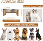 Elevated Ceramic Dog Bowl, 2 Cups Dog Food and Water Bowl Set with Stand | 5.1'' Double Dog Feeding Dishes, Non-Slip Raised Dog Feeder for Cats and Puppies, 16.23 OZ / 480 ML, White