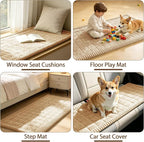 FUANGUI Waterproof Couch Cover Sofa Cover for Dogs and Pets Sofa Protector | Non-Slip Washable Fuzzy Soft Cat Bed Sofa Slipcover for 2-3 Cushion Couch Sofa Pet Friendly, Khaki, 27.6" x 59.1", 1 pcs