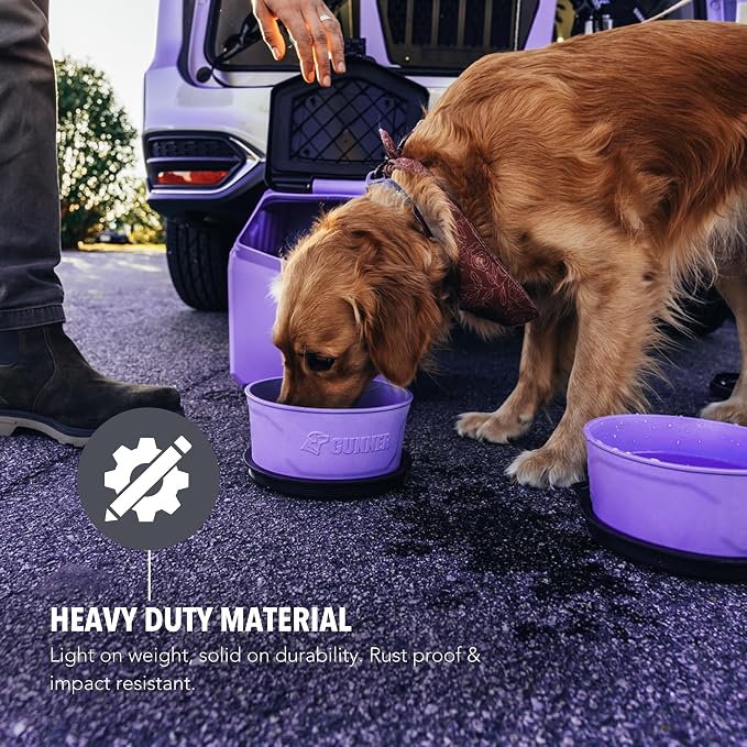 Dog Bowl with Spill-Proof Travel Lid, Lavender, 7-Cup Travel Bowl | Lavender 7-Cup Dog Bowl, Spill-Proof Travel Lid, BPA-Free, Rust-Proof, Shock-Resistant, Stackable and Dishwasher Safe