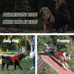 AUROTH Tactical Dog Harness for Large Dogs No Pull Adjustable Pet Harness Reflective K9 Working Training Easy Control Pet Vest Military Service Dog Harnesses Red XL