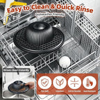 2-in-1 Dog Slow Feeder Bowl & Lick Mat with 2 Rotatable Balls, No-Slip Silicone Anxiety Relief Treat Mat for Dogs & Cats, Dishwasher Safe (Black)