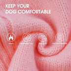 IECOii Dog Sweaters for Medium Dogs Girl Boy,Holiday Knit Doggy Sweatshirt with Sleeve,Turtleneck Thick Warm Dog Sweaters for Winter,Pullover Knitwear for French Bulldog,Boston Terrier (Pink, L)
