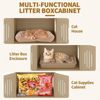 Garvee Tall Cat Tree with Litter Box Enclosure, 66.9-Inch Cats Condo, Multi-Level Perch & Scratching Posts for Cat