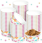 100 Pcs Disposable Dog Bowls 1.5 Cups Pets Disposable Feeding Bowls for Dogs and Cats Pets Paper Travel Cups for Small Medium Dogs Cats Puppy Kitten Dry or Wet Serving Food Water (Classic)