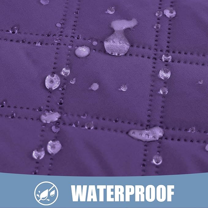 Smiry Waterproof Reversible Pet Couch Covers for Dogs | Pet Friendly, Soft Fabric, Washable Sofa Furniture Protector for Dogs Cat Kids, Checkered (30"x70", Purple/Purple)