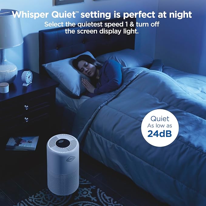 Clorox Medium Room Turbo Air Purifiers for Home With True HEPA Filter | 1,000 Sq Ft | Reduces 99.9% of Mold, Viruses, Wildfire Smoke, Allergens, Pet Allergies, Dust | Whisper Quiet