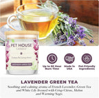 Pet House Candle 2 Pack - Plant-Based/Soy - Clean Burning Scented, Long Lasting Pet Odor Candle for Home - Lavender Green Tea
