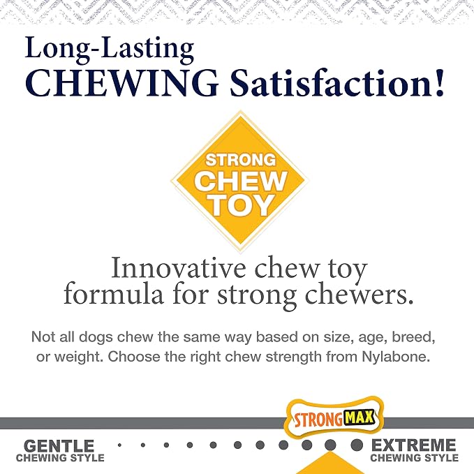 Nylabone Strong Chew Gourmet Style Wishbone Dog Chew Toy, Chicken Flavor | Small breeds, durable chew toys, long lasting, easy-hold shape, helps clean teeth, for dogs up to 25 lbs