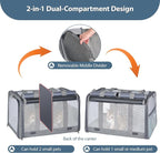 Lawfery Cat Carrier for 2 Cats, Large Soft-Sided Pet Travel Carrier, Dual Compartments, Privacy Protection, Dog Carrier for Small/Medium Dogs, Home & Outdoor Use