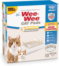 Four Paws Wee-Wee Cat Pads, Unscented, 10 Count | Disposable litter box mats, great for under litter boxes, advanced odor control, fast absorption, litter tracking, 28" x 30"