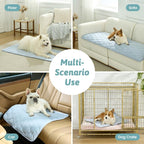 COZY KISS Cooling Couch Cover for Dog Washable, Cool Sofa Cushion Mat | Q-Max >0.4 Cool Tech, Non-Slip Pet Pad for Car Seat Protector, Liquid Pee Proof Mat for Dog, Cats, 27.5x71 Inch, Blue