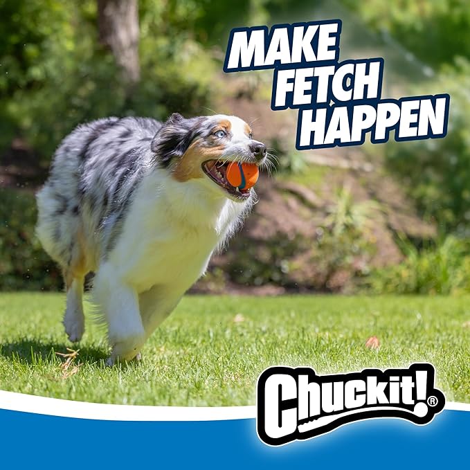 Chuckit! Ultra Ball Dog Toy - Medium Bouncy Fetch Balls For Dogs 20-60 lbs - Made from Durable Rubber - Floating Water Pet Toys - Size Medium - 2.5-inch Diameter - Pack of 4